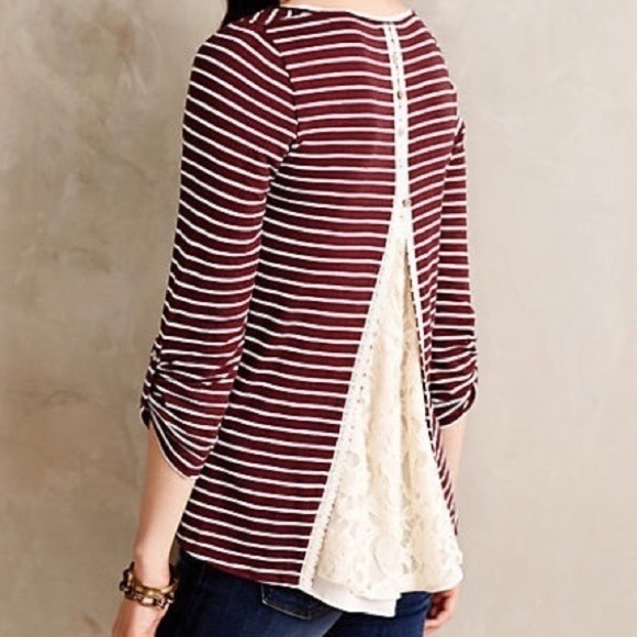 Anthropologie Meadow Rue Cassia Lace Back Top - Picture 2 of 6